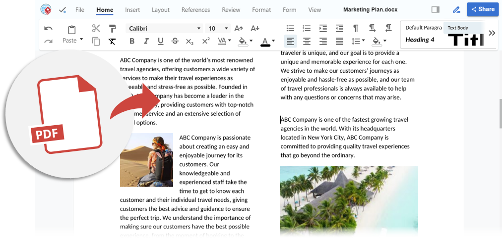 Edit PDFs Online with Word Editor